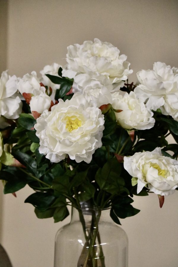 Zijden bloemen White Clouds boeket _ d45x65cm _ Wit