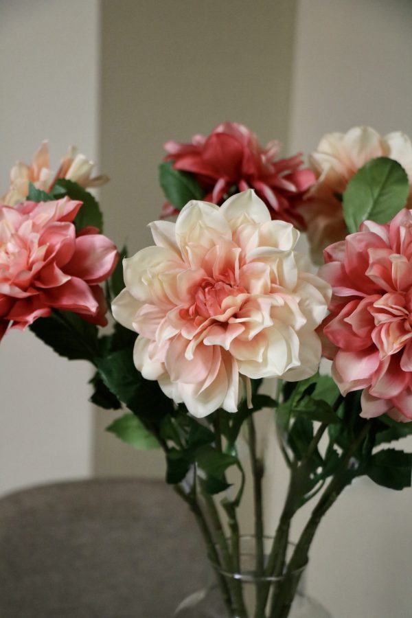 Zijden bloemen Soft Romance boeket _ d40x70cm _ Perzik