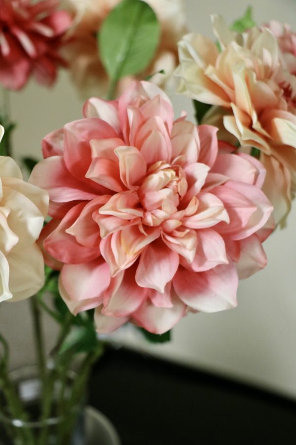 Zijden bloemen Soft Romance boeket _ d40x70cm _ Perzik