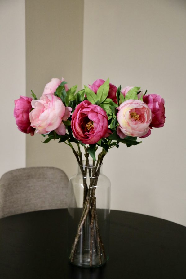 Zijden bloemen Powerful Pink boeket _ d40x60cm _ Roze