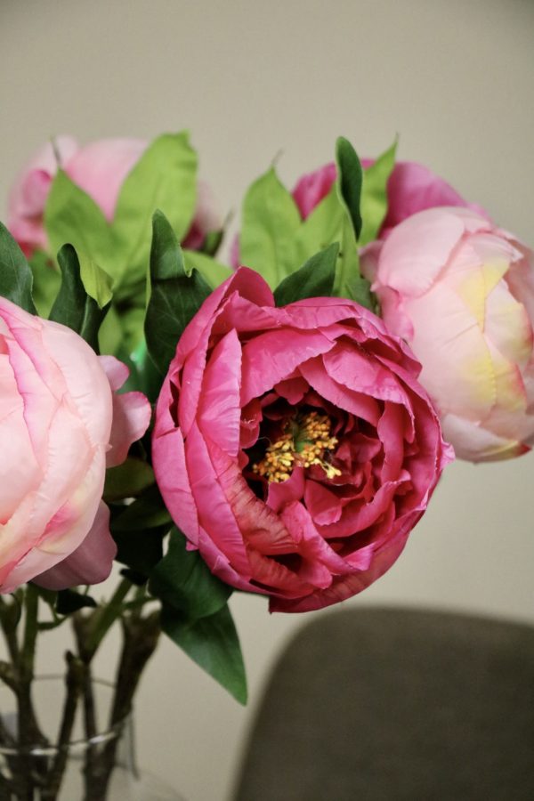 Zijden bloemen Powerful Pink boeket _ d40x60cm _ Roze