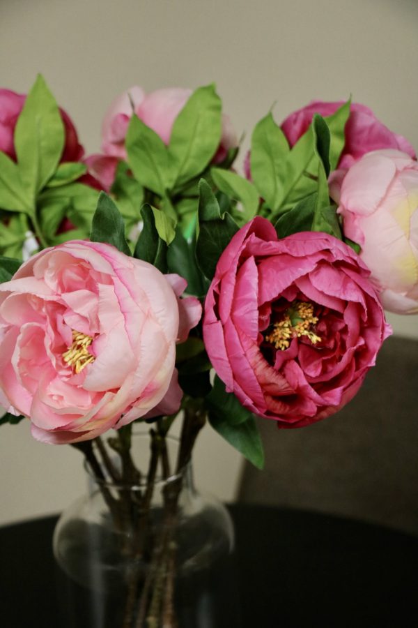 Zijden bloemen Powerful Pink boeket _ d40x60cm _ Roze