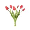 Zijden bloemen Tulpen boeket | 43cm | Koraal