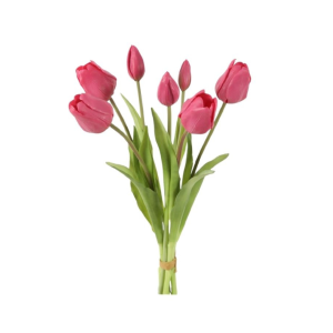 Zijden bloemen Tulpen boeket | 43cm | Roze