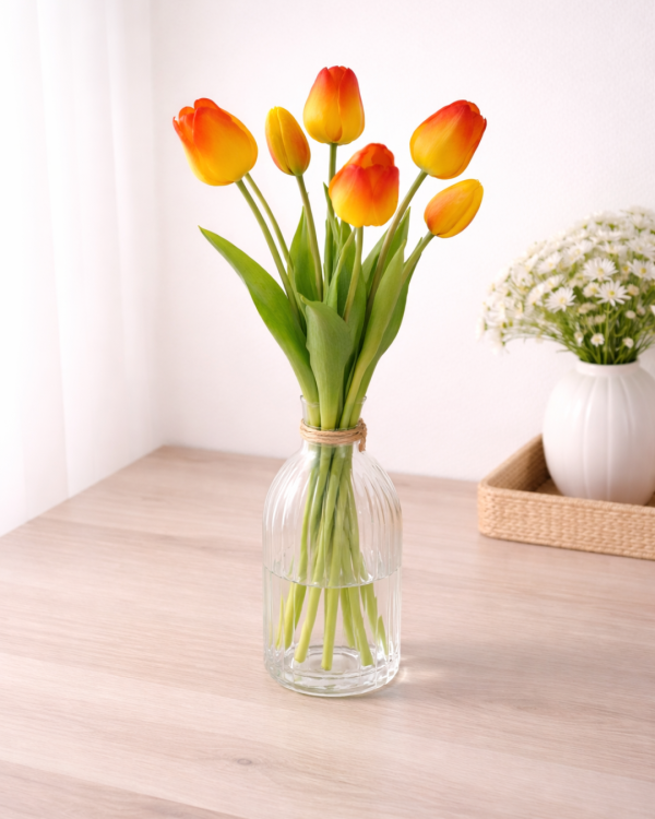 Zijden bloemen tulpen - Oranje