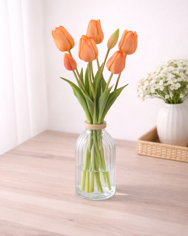 Zijden bloemen tulpen - Perzik