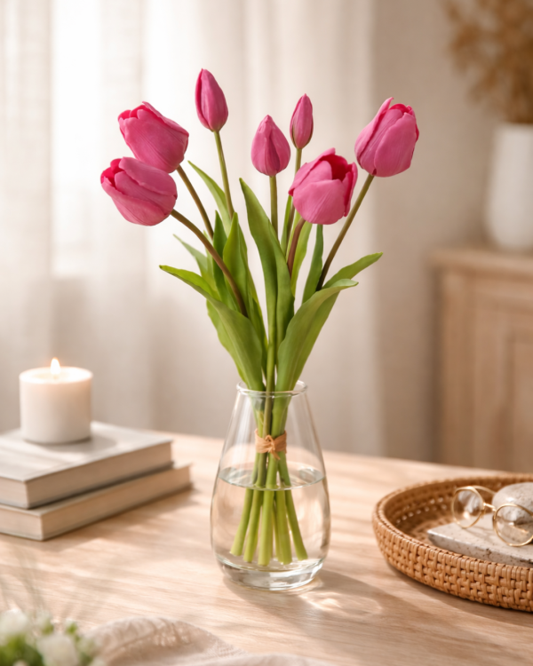 Zijden bloemen tulpen | Roze Zijden bloemen tulpen | Roze