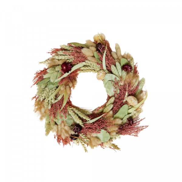 Floriëtte krans Rosewood | d25cm | Groen/roze