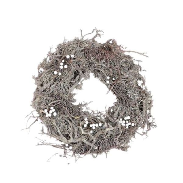 HBX Bonsai Pine krans | d30cm | WhiteWash