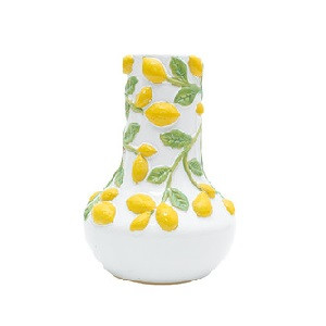 Keramiek Pelekas vaas | d22x31cm | Wit/geel