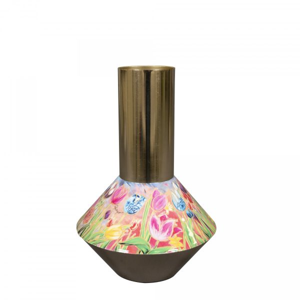 Ter Steege metaal Tulips vaas | d17*25cm | Multi