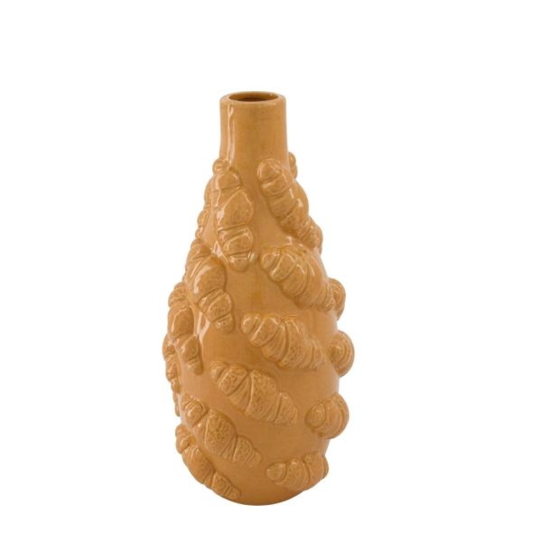 5709842_2D_0002 Keramiek Croissant vaas | d16*34cm | Licht bruin